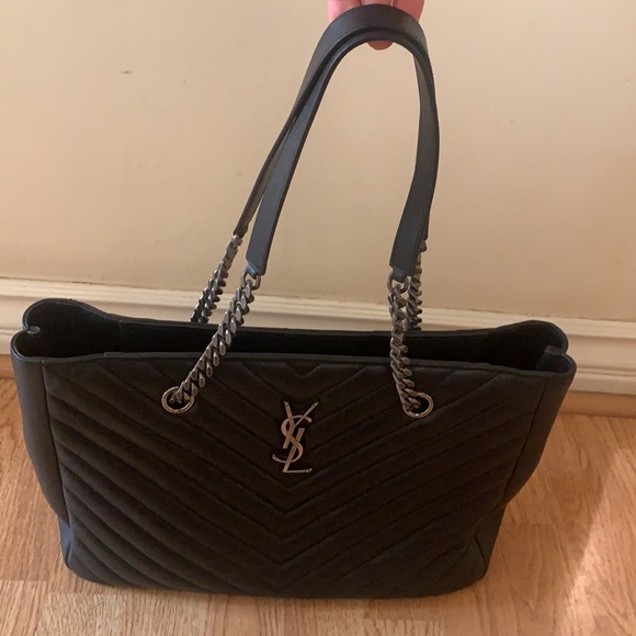 Vintage YSL Black Chevron Tote - Picture 3 of 16